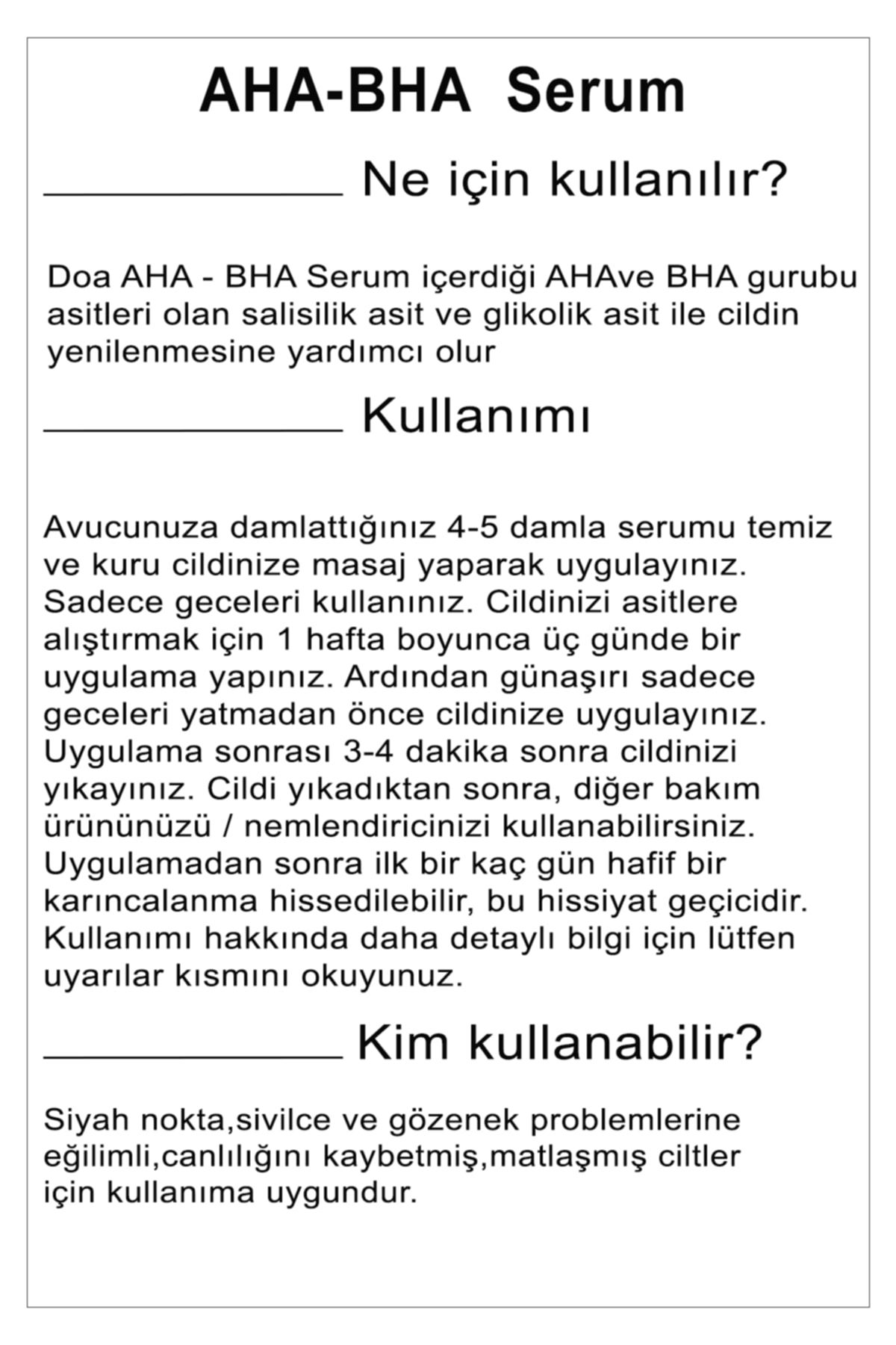 DOA KOZMETİK Aha Bha Serum %10 Glikolik %2 Salisilik Asit %10 Glycolic %2 Salicylic - Görsel 2
