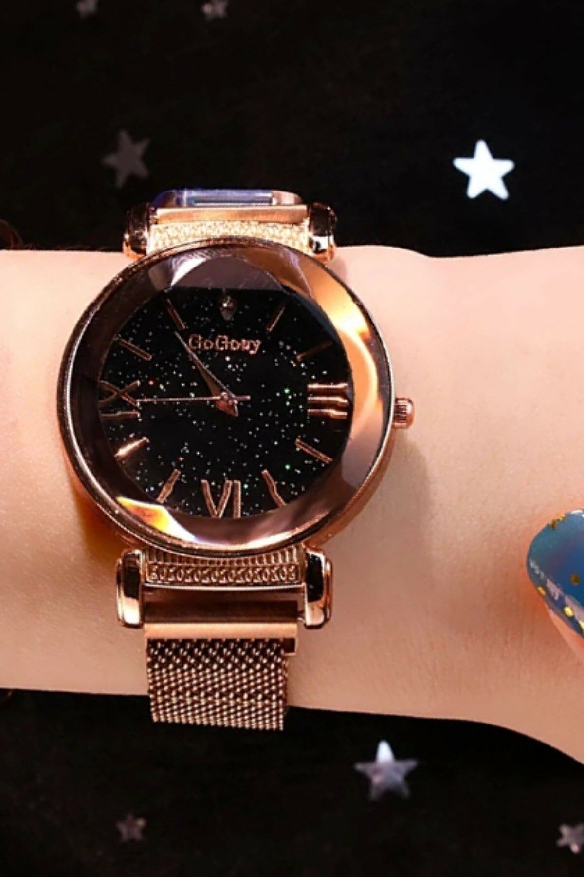 Gogoey Kadın Kol Saati Rose Gold Mıknatıslı Hasır Kordon - Görsel 2