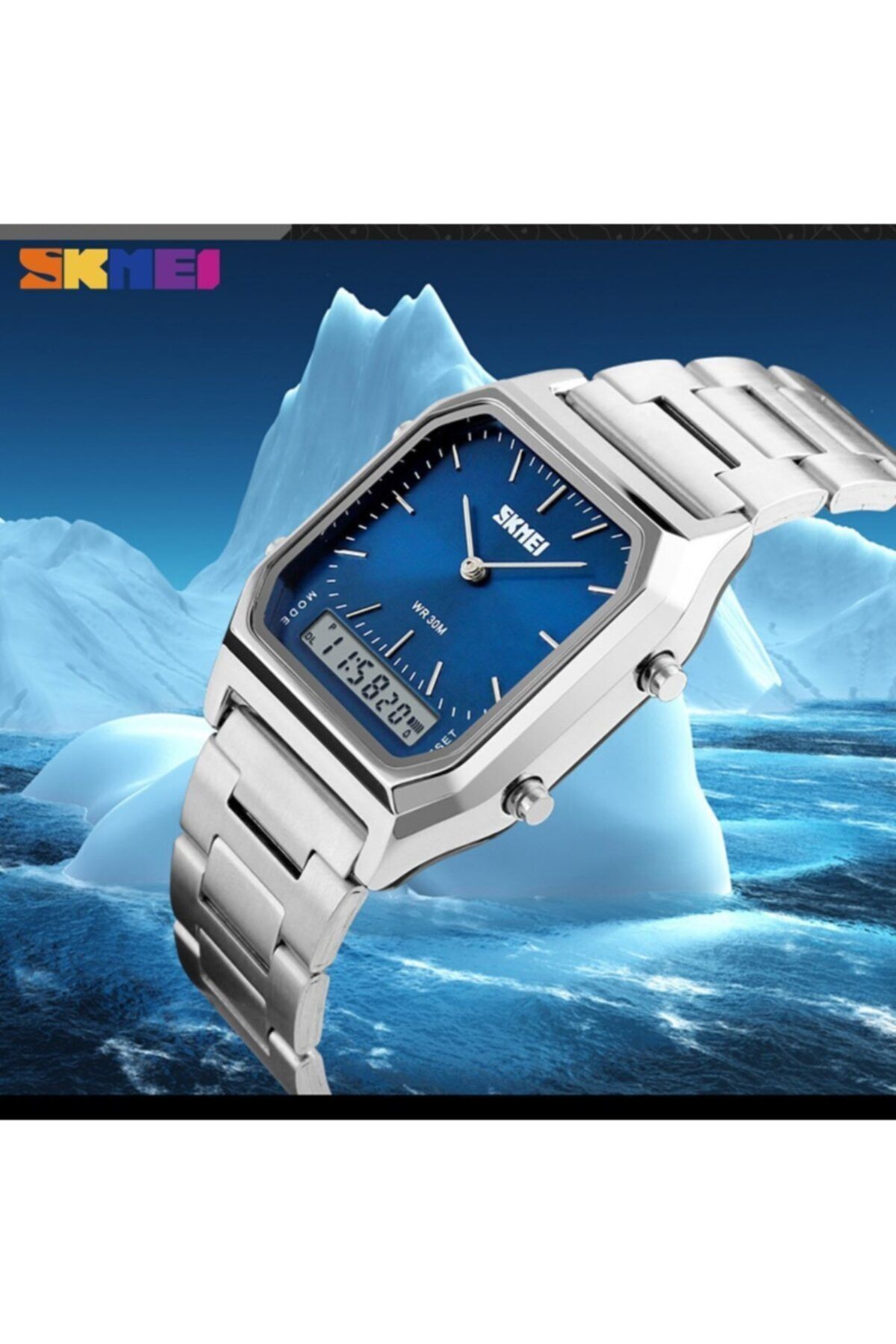 Skmei Skmeı 1220 Mavi Tasarım Analog-dijital Kol Saati - Görsel 3