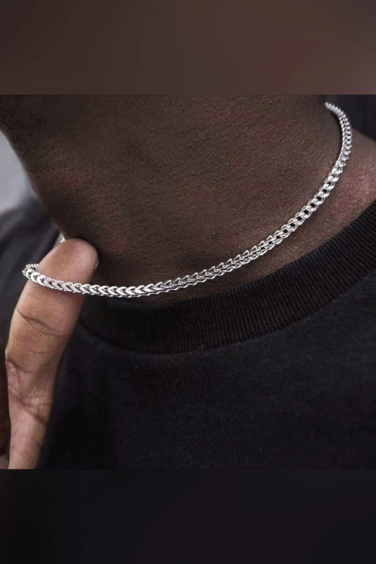 The Collection Tilki Kuyruğu Çelik Erkek Kolye - Görsel 2