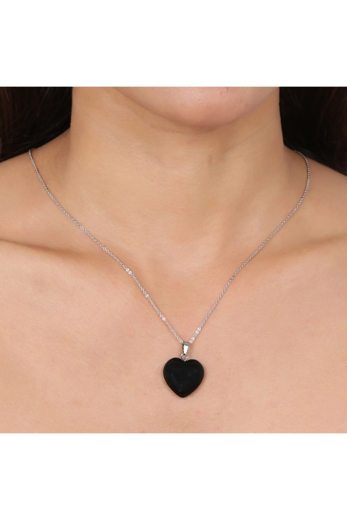 Mystic Energy Doğal Taş Oniks (ONİX) Taşı Kalp Kesim Hem Kolye Hem Anahtarlık | Hediyelik Doğaltaş - Görsel 2