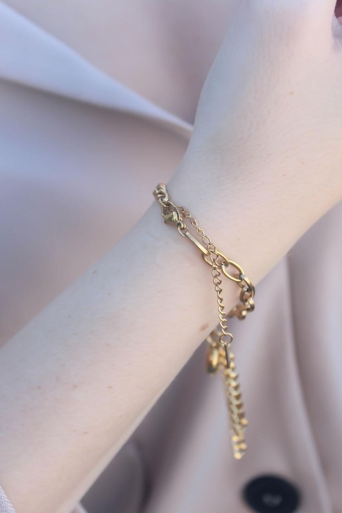 CLARİS Kalp Detaylı 316l Çelik Zarif Bileklik - Görsel 2