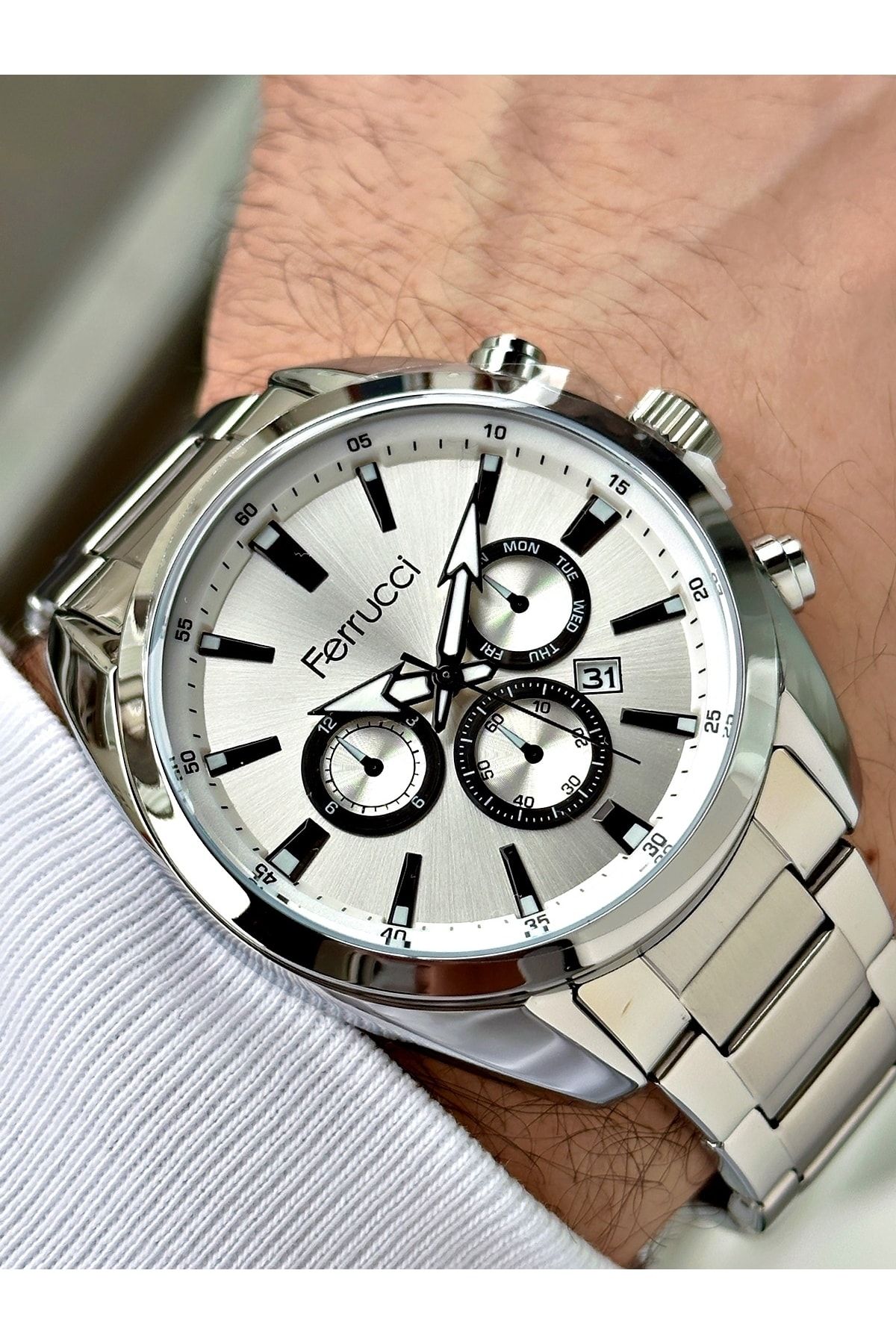 Ferrucci Takvimli Erkek Kol Saati 3 Atm Su Geçirmezlik - Görsel 4