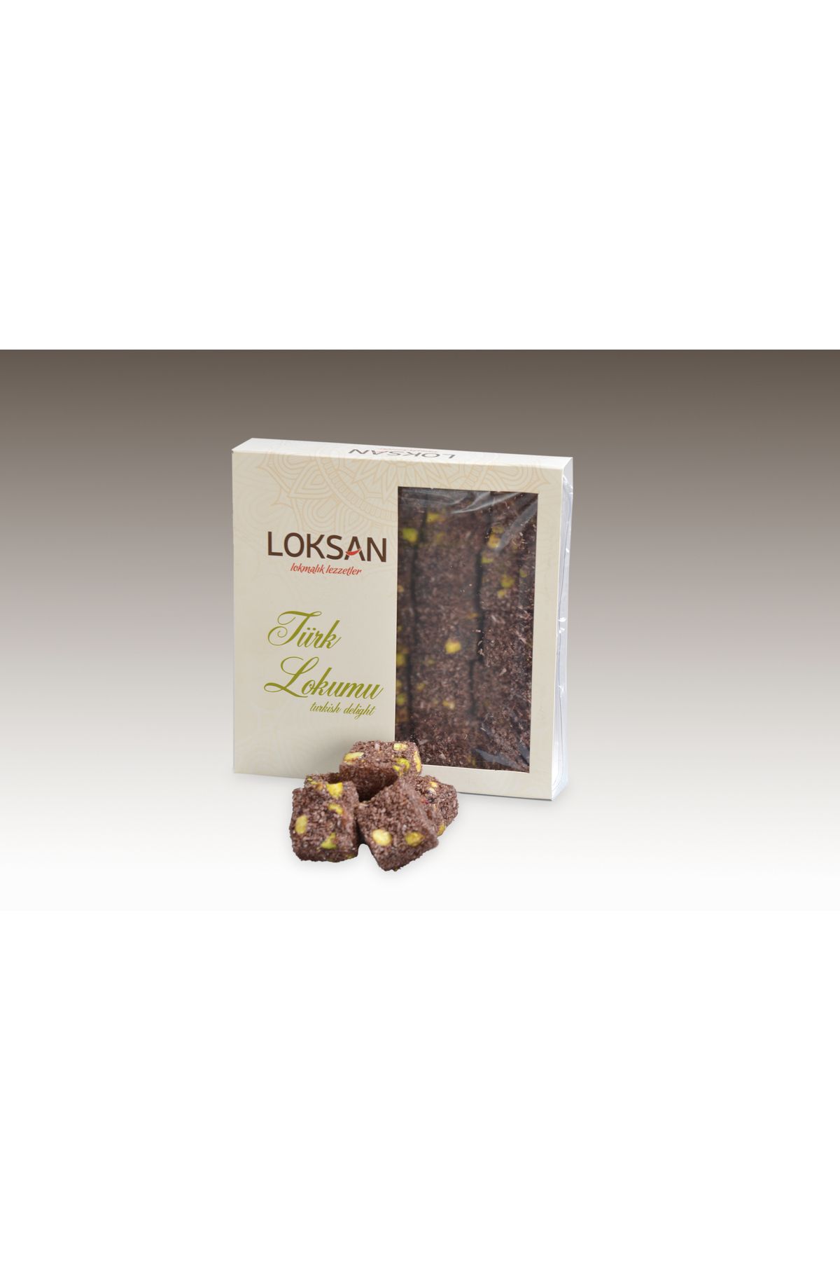 LoKSaN Kakaolu Hindistan Ceviz Kaplamalı Antep Fıstıklı Lokum 300gr (FISTIK RÜYASI) - Görsel 2