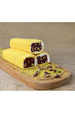 ALİBABA GIDA Sarı Velvet Kaplı Nar Aromalı Antep Fıstıklı Sultan Fitil Lokum 1 kg