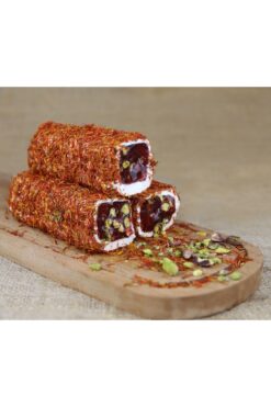 ALİBABA GIDA Aspir Çiçeği Kaplı Nar Aromalı Antep Fıstıklı Sultan Fitil Lokum 1 kg