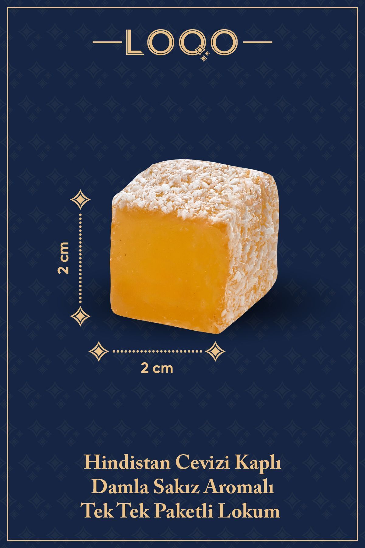 LOQO Doğal Damla Sakızı Aromalı Hindistan Cevizi Kaplı Lokum 1 Kg (TEK TEK PAKETLİ) 1004 - Görsel 2