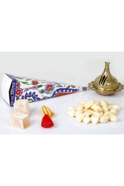 LokumBox Mevlüt Külah Şeker Lokum_mavi Çini Desen _50 Adet