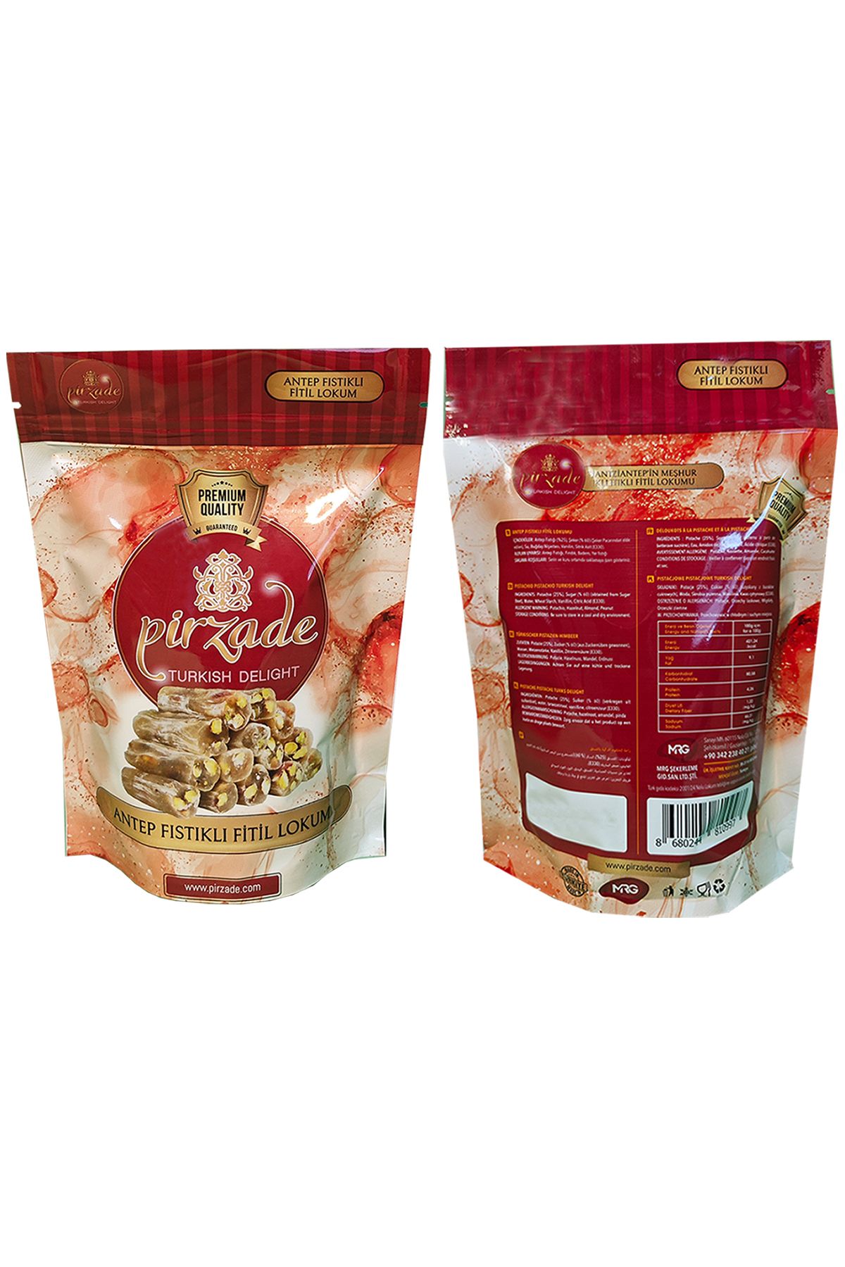 Lokum PİRZADE TURKISH DELIGHT ANTEP FISTIKLI FİTİL LOKUM 150GR - 12 ADET - Görsel 3