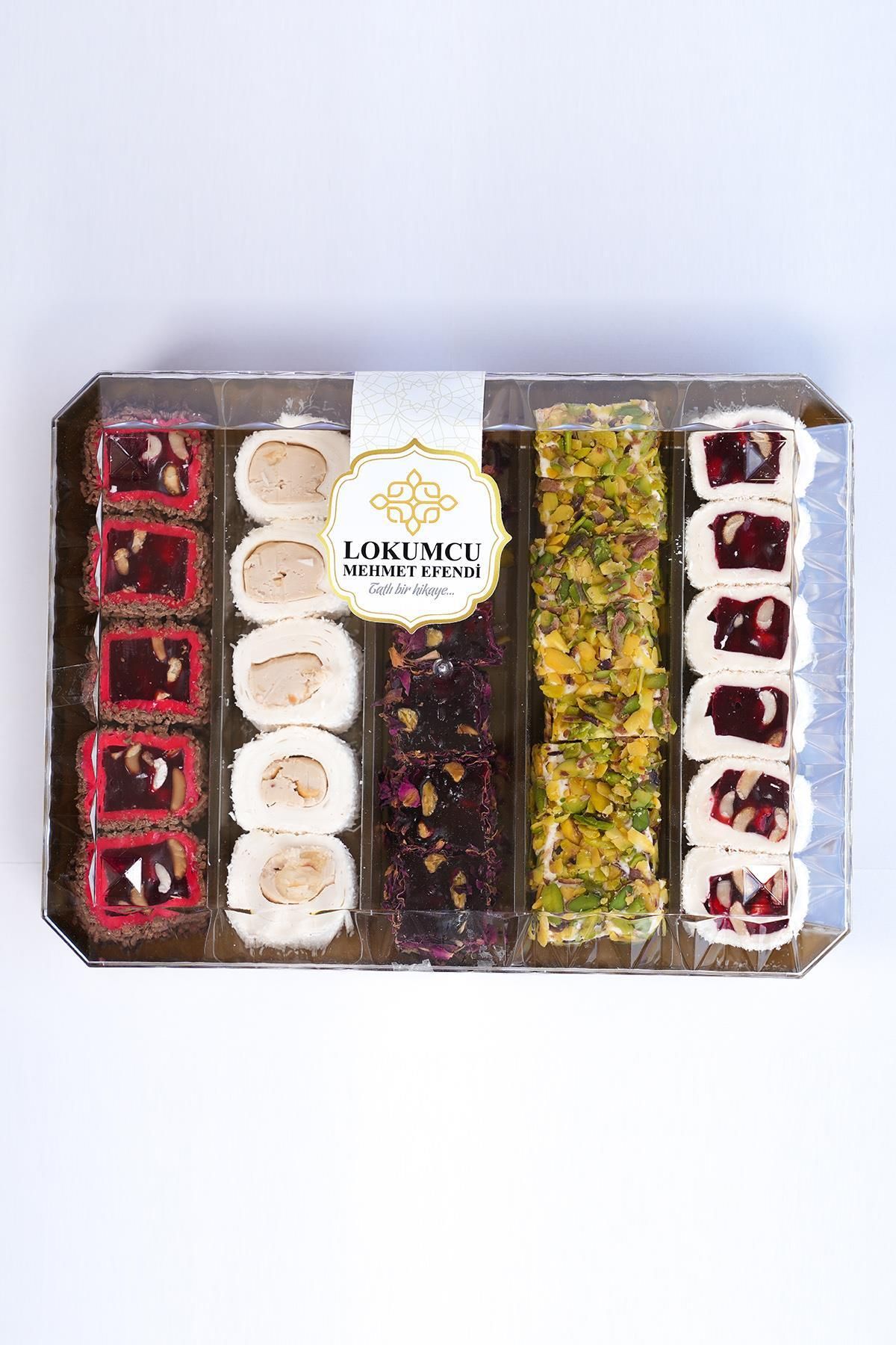 LOKUMCU MEHMET EFENDİ Tatlı bir hikaye 800 Gr Şeffaf Paketli Lüks Kuruyemişli Lokum 800 Gr