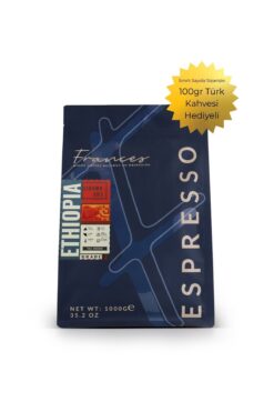 FRANCES %100 Arabica Ethiopia Espresso|Çekirdek Kahve|Orta-Koyu Kavrum|1000 GR |Orta Gövde,Dolgun Tat