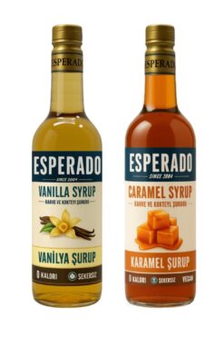 ESPERADO Şekersiz Sugar Free Vanilya * Karamel Aromalı Kahve Şurubu 750 ml X 2 Adet