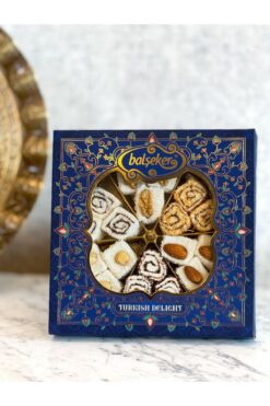 Balşeker Çini Desen Mavi Hediyelik Kutuda Altı Çeşit Karışık Sultan Lokum 400 gr