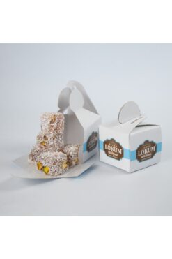 Lokum Atölyesi DUBLE KAVRULMUŞ ANTEP FISTIKLI MİNİ LOKUM (HİNDİSTAN CEVİZİ KAPLI) 250G (10 ADET TEKLİ KUTU İÇERİSİN