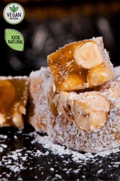 SAFRANTAT Duble Fındıklı Meşhur Safranbolu Lokumu (NET 230 GR) Vegan, Glikozsuz, %100 Doğal Lokum