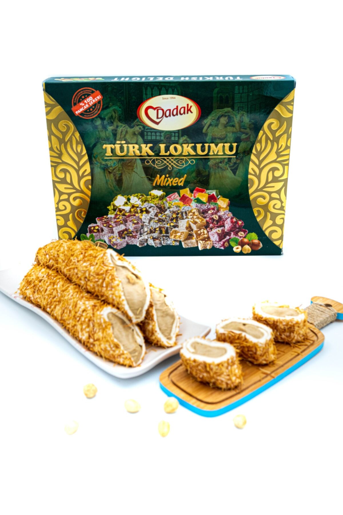 Dadak Lokum ve Kuruyemiş Kadayıf Kaplamalı Fındık Kremalı Lokum 1kg - Görsel 3