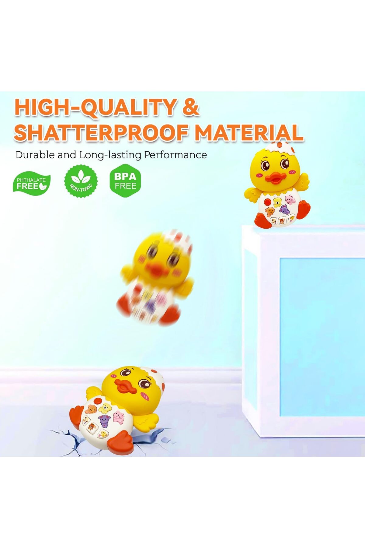 Brother Toys Sesli Işıklı Müzikli Eğitici Çok Fonksiyonlu Bebek Ve Çocuklar İçin Ördek Piyano 15 Cm. - Görsel 3