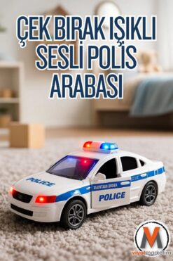 viyolmarketim Işıklı Ve Sesli Polis Araba | Çek Bırak Polis Oyuncak Araba | Model Polis Aracı