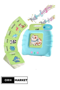 Genel Markalar Mavi Renkli Ingilizce Sesli Flash Kart Seti – Yırtılmaz Eğitim Kartları, Şeffaf Koruyucu Kılıflı