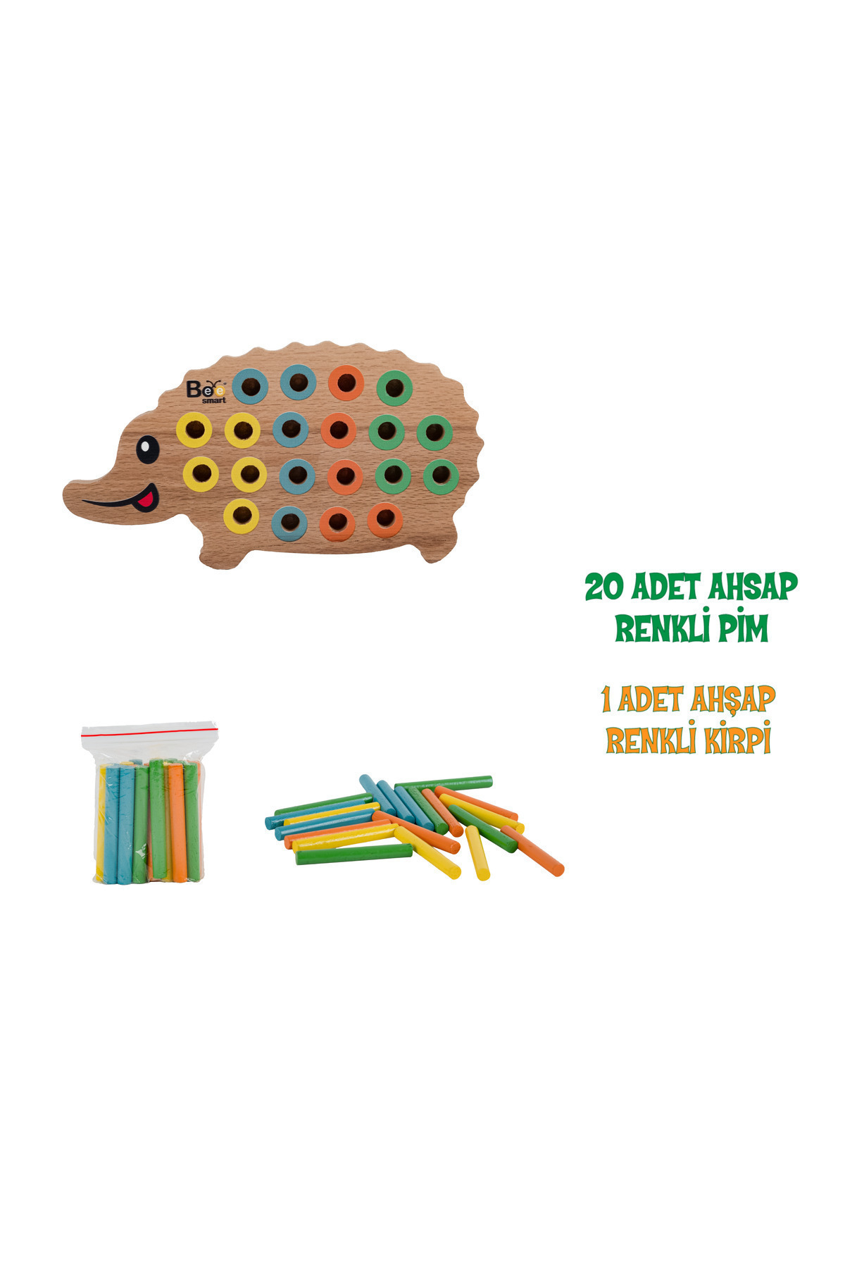 Bee Smart Ahşap Kirpi Bultak Eğitici Oyuncak Öğretici Geliştirici Oyuncak Çocuk Için Hediye - Görsel 3