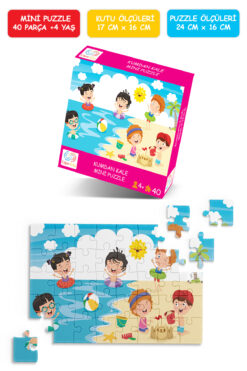 Çılgın Zeka Kumdan Kale Mini Puzzle 40 Parça 3-7 Yaş Çocuk Puzzle Yapboz