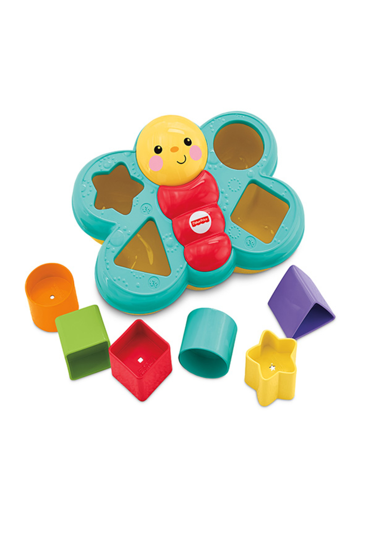 FISHER PRICE Fisher-Price Şekil Eşleştirme Arkadaşı Kelebek, 6 Bloklu, Şekil Eşleştirme Oyunu CDC22 - Görsel 2