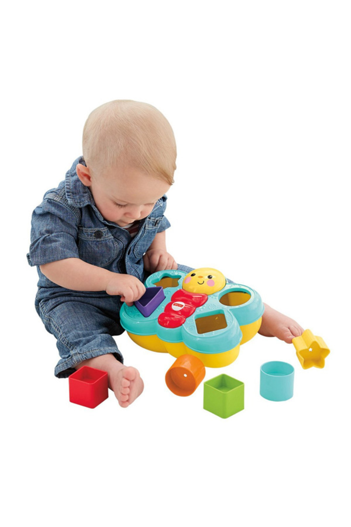 FISHER PRICE Fisher-Price Şekil Eşleştirme Arkadaşı Kelebek, 6 Bloklu, Şekil Eşleştirme Oyunu CDC22 - Görsel 3