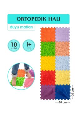 Ortohalı 10 Modüllü Ortopedik Halı Çocuk Duyu Matları Puzzle Çocuk Masaj Halıları Oh101