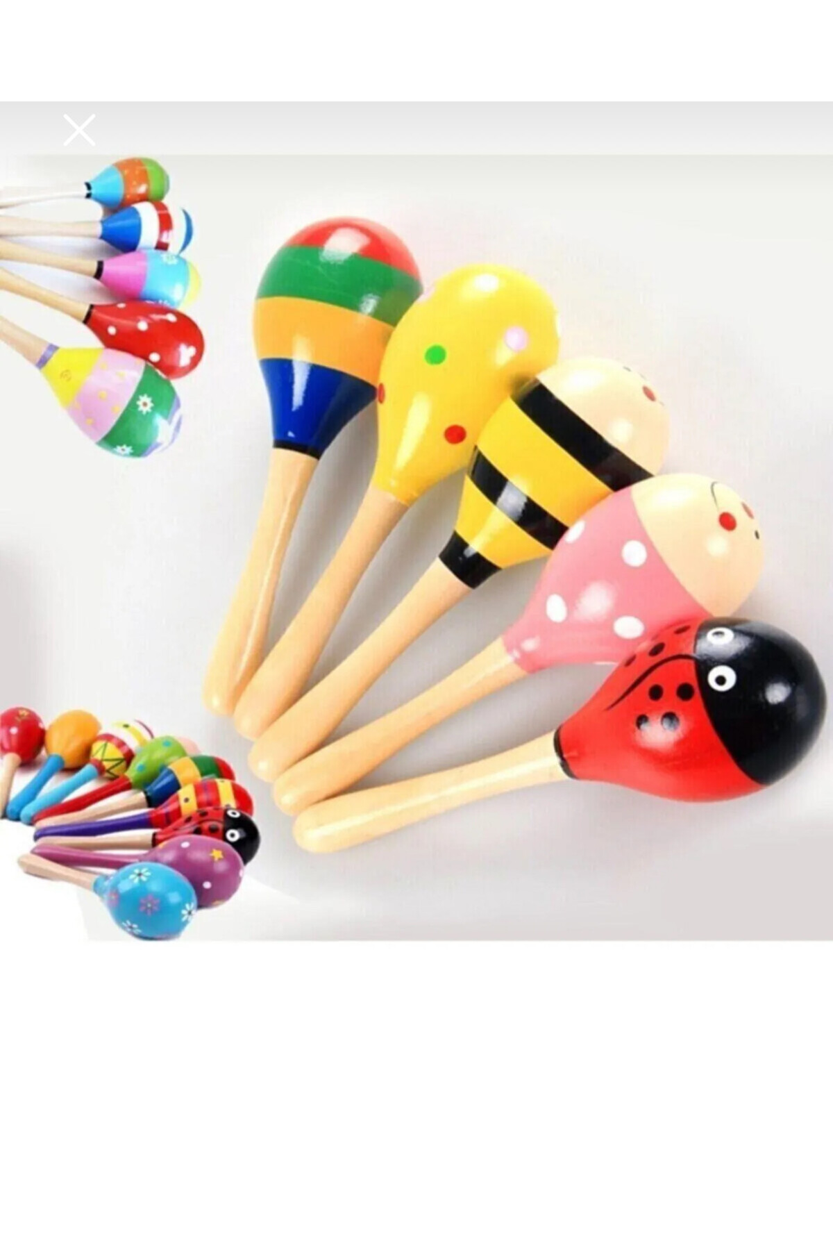 ERAMBALAJ STORE Ahşap Marakas Çıngırak Desenli - Görsel 2