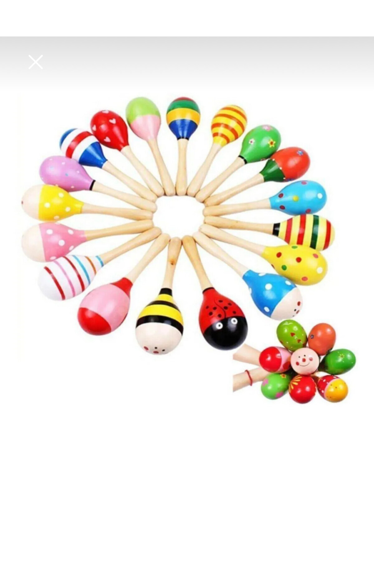 ERAMBALAJ STORE Ahşap Marakas Çıngırak Desenli - Görsel 3