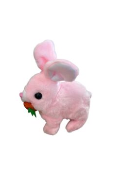 Selay Tivens Elektronik Pilli Sesli Zıplayan Hareketli Havuçlu Peluş Tavşan 18x17 Cm kaliteli ürün