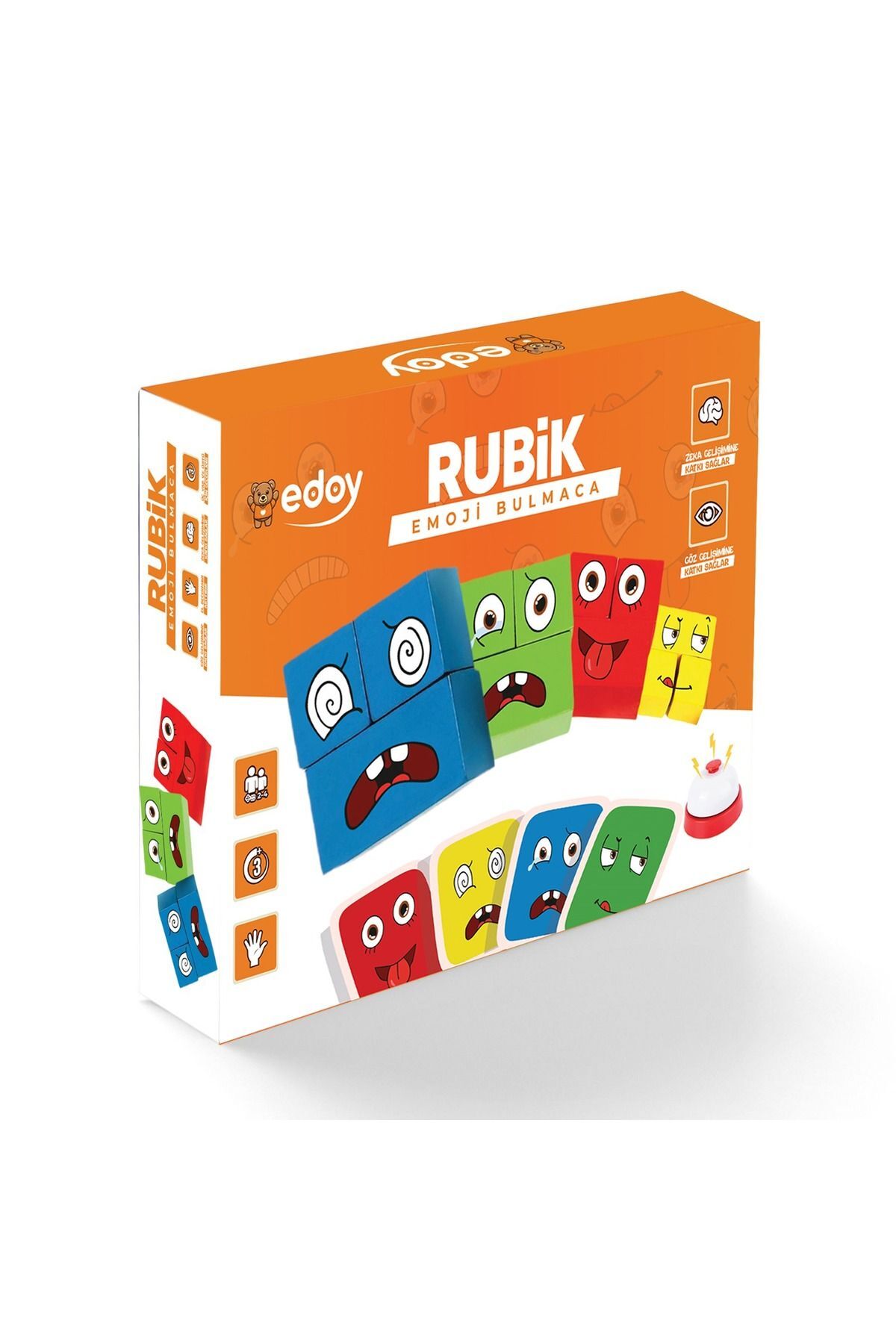 edoy Montessori Eğitici Rubik Emoji Bulmaca Zeka Kutu Oyunu El Becerisi ve Görsel Zeka Geliştirici Oyun