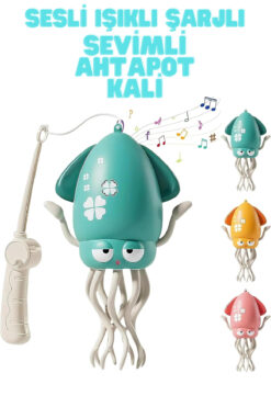 welcomein Dans Eden Ahtapot Müzikli LED Işıklı Oyuncak Şarjlı Hareketli ve Kolları Dans Eden Aktivite Seti +1