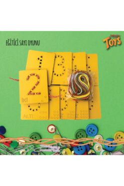 Trendy Toys Eğitici Ahşap Sayılar Ip Geçirme Montessori El Kası Geliştirme