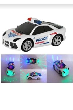 KİNKU Oyuncak Polis Arabası Pilli Çarptıkça Yön Değiştiren Işıklı Sesli Polis Arabası