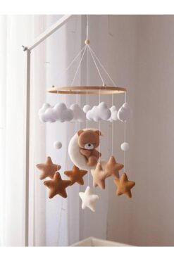 Genel Markalar (MÜZİKSİZ)bebek Odası Beşik Dönencesi Beşik Yanı Süsü Bebek Odası Dekorasyon Montessori Naturel Anne