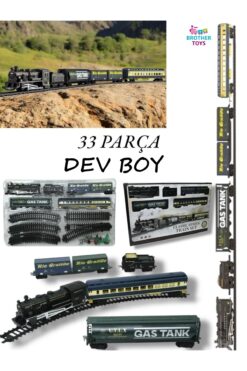 Brother Toys Dev Boy Pilli Sesli Ve Işıklı 33 Parça Klasik Tren Oyuncak Lokomotif Seti