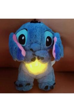 NUREYY AKSESUAR Nefes Alan Peluş Stitch Uyku Arkadaşı Mavi lilo stitch karnı hareket ediyor