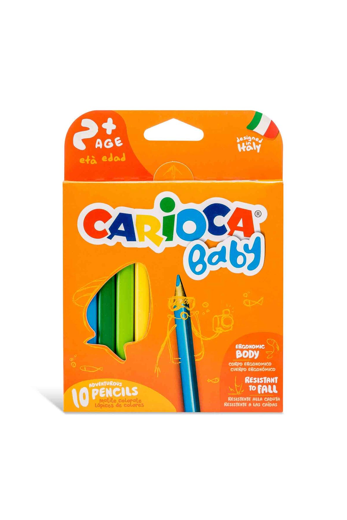 CARIOCA Jumbo Baby Üçgen Kuru Boya Kalemi 10'lu 2 Yaş+