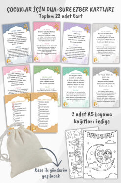 Metranya Dua Sure Ezberleme Kartlarım Çocuklar İçin Sure Dua Ezber Kartları Ramazan Etkinliği Eğitici Kartlar