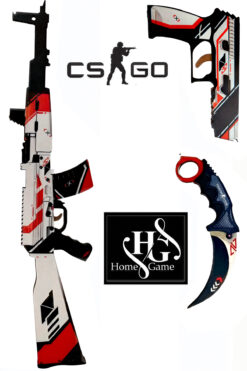 Home Game Ahşap Cs - Go Ak47 Asiimov Skin Kaplama Oyuncak Set1