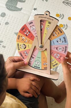 zoziva Ahşap Duygu Çarkı Oyuncağı, Montessori Duygu Tablosu, Küçük Çocuk Hediyesi