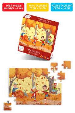 Çılgın Zeka Sonbahar Günü Mini Puzzle 40 Parça 3-7 Yaş Çocuk Puzzle Yapboz