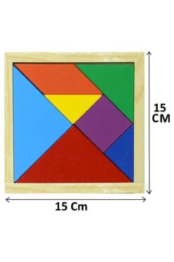 Emin İş Eğitimi Ahşap Tangram, 15x15 Cm, Eğitici, 7 Parçalı, Büyük Boy