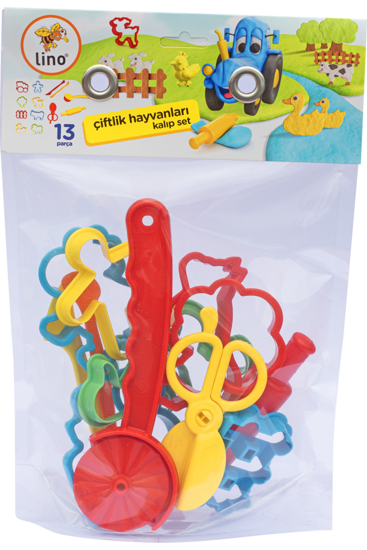 Lino LİNO OYUN HAMURU KALIP SETİ ÇİFTLİK HAYVANLARI 13 PARÇA