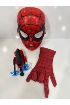 KİNKU Spiderman Ağ Atan Örümcek Adam Maske + Eldiven Hediyeli Oyuncak