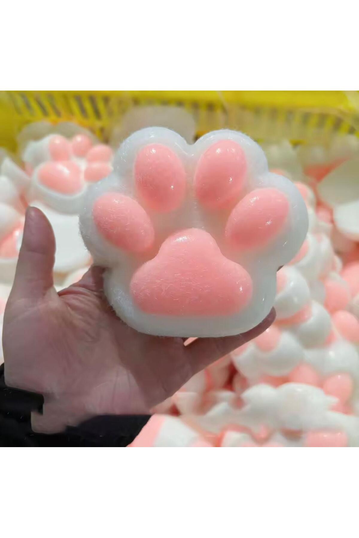 QUEVİLİY 10 CM Kedi Patisi-taba Sukuşi - Squishy Pati- Tüylü Pati - Stres Oyuncak (PEMBE) - Görsel 3