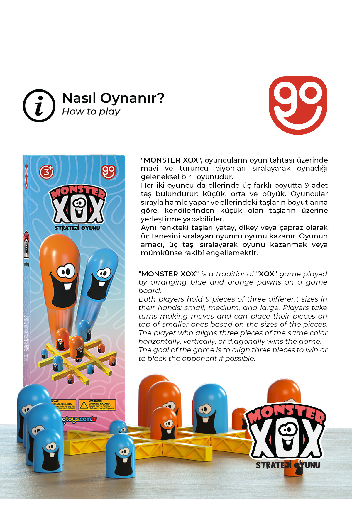 Go Toys Monster Xox Strateji Zeka Oyunu Kutu Oyunu - Görsel 2