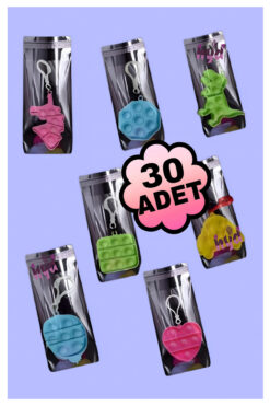 Hyd 30 Adet Oyuncak Popit Kendi Şeffaf Hediyelik Poşetinde Doğum Günü Hediyesi Karne Hediyesi