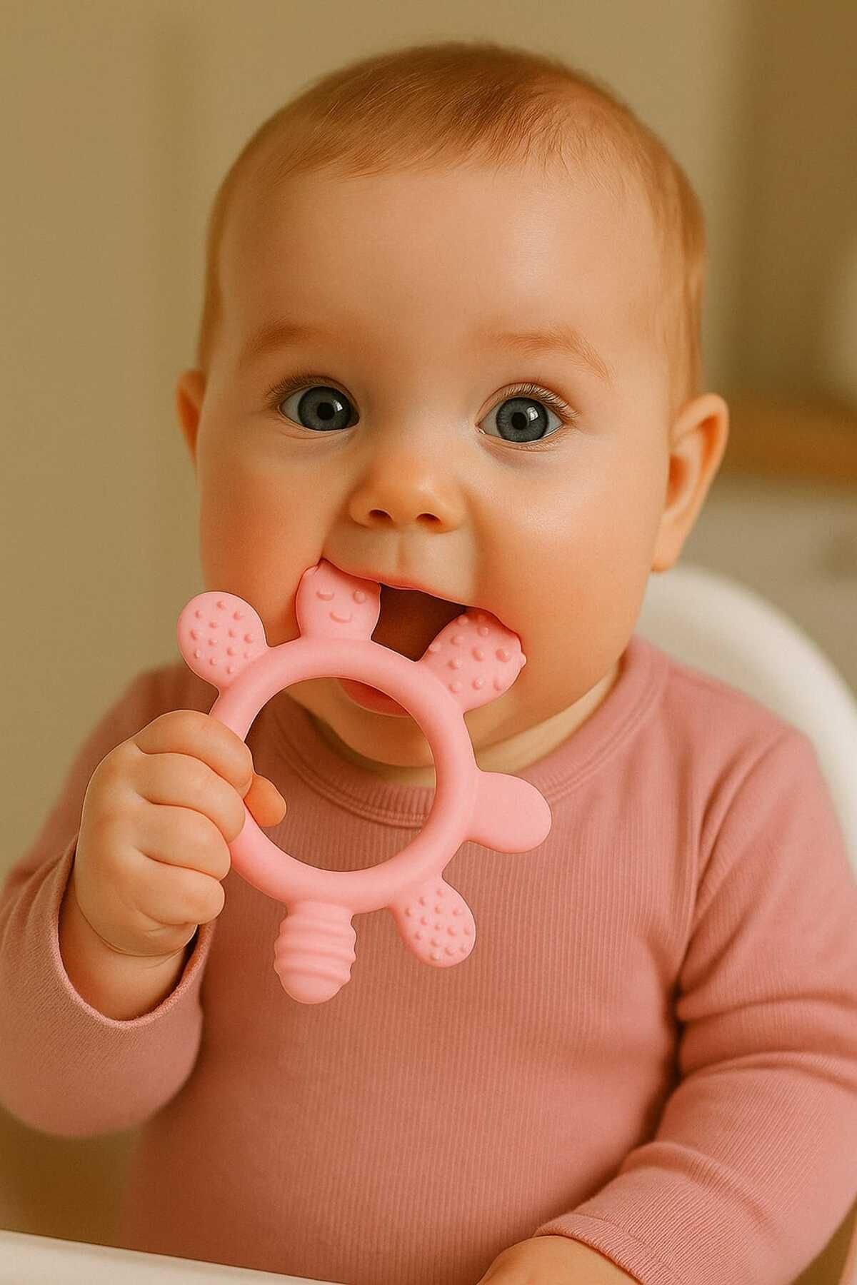 Genel Markalar Silikon Bebek Diş Kaşıyıcı Parmak Model Pembe